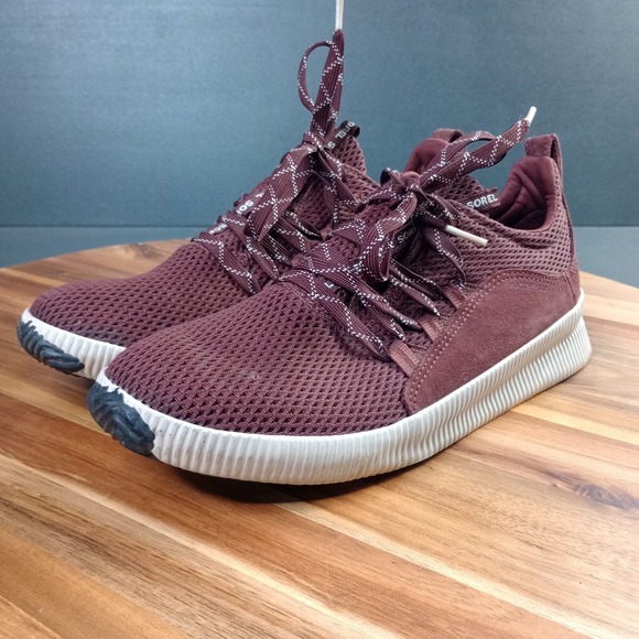 Sorel Shoes‎ Out 'N About III Plus Lace Up Womens 9.5 Suede Waterproof Maroon - Picture 1 of 12